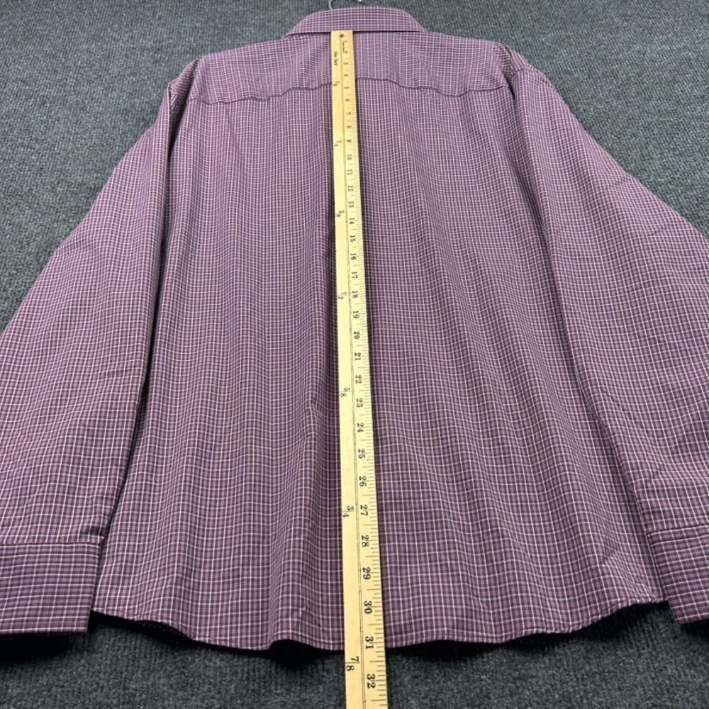 UNTUCKit Men's Shirt 3XL Long Sleeve Button Down Burgundy White Blue Small Check - Picture 9 of 16
